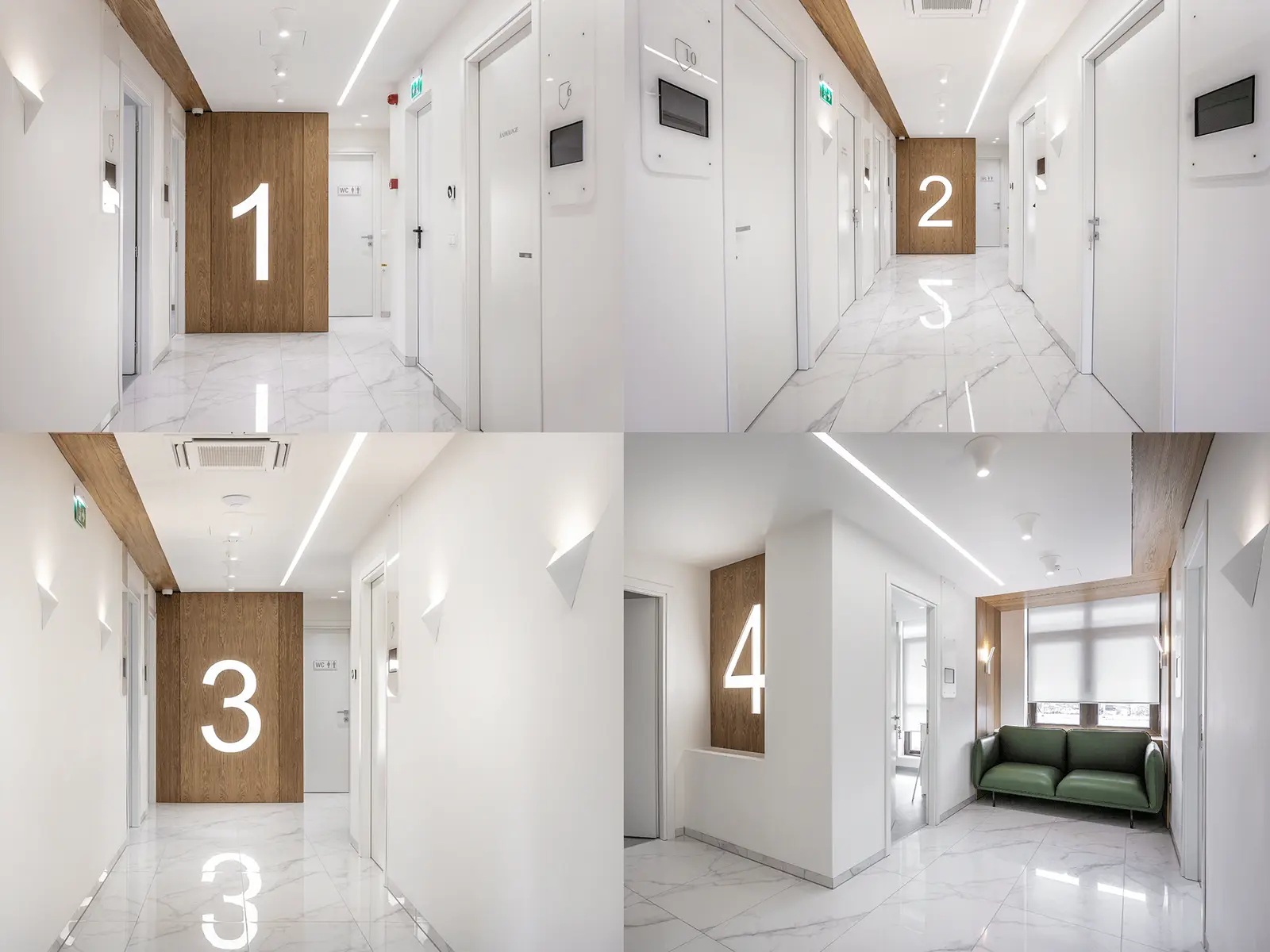 استقبال ومنطقة انتظار في مركز طبي — تصميم نوڤي للتصميم والتشطيب (1 من 8)