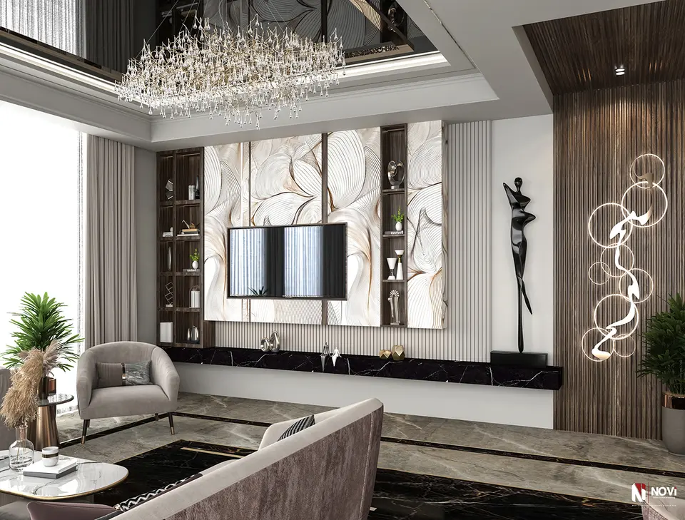 luxury living room and entrance — designed by NoVi Designs & Finishing (1 of 8)
