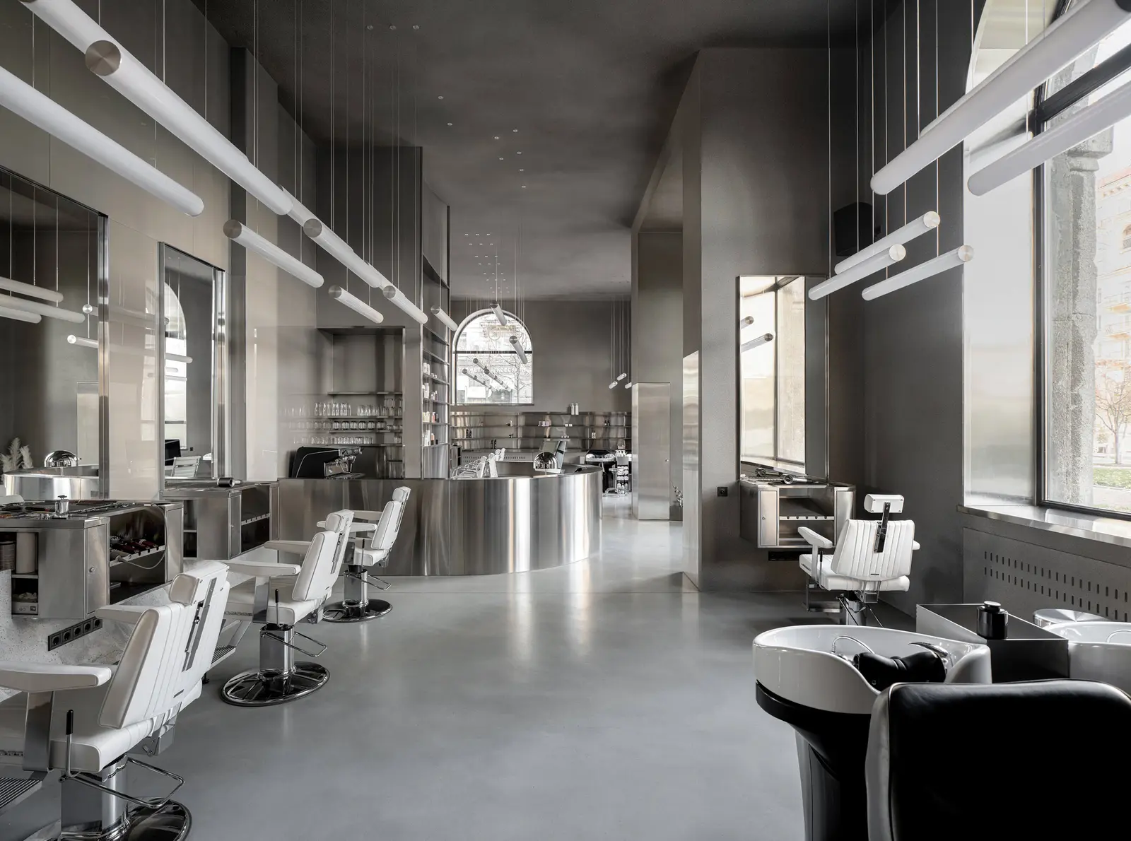 beauty salon interior with styling stations — designed by NoVi Designs & Finishing (1 of 8)