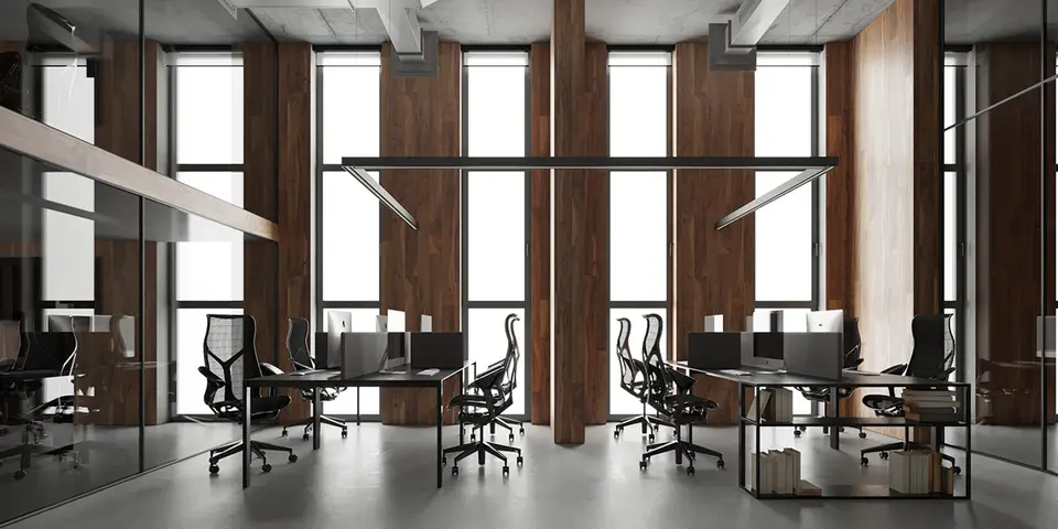 مقر إداري بارتفاع مزدوج — تصميم نوڤي للتصميم والتشطيب (1 من 8)