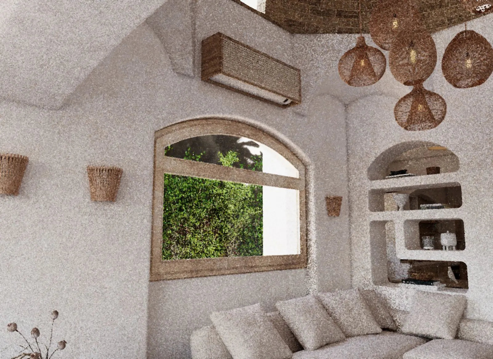 El Gouna Villa — 3D design: The living room — 3D design and as built